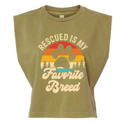 Rescued Is My Favorite Breed Animal Rescue Dog Gift Garment-Dyed Women's Muscle Tee