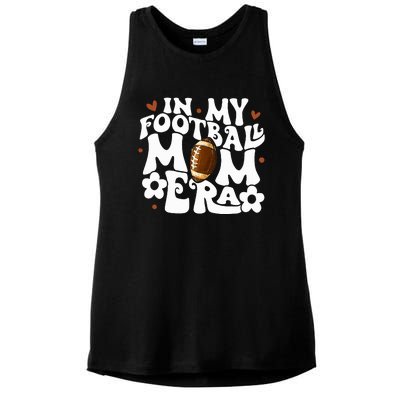 Retro In My Football Mom Era Football Mama Ladies PosiCharge Tri-Blend Wicking Tank