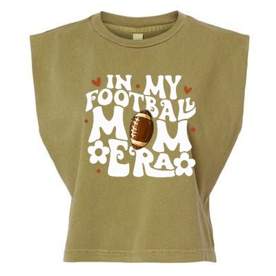 Retro In My Football Mom Era Football Mama Garment-Dyed Women's Muscle Tee