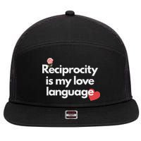 Reciprocity Is My Love Language Flower Red Heart 7 Panel Mesh Trucker Snapback Hat