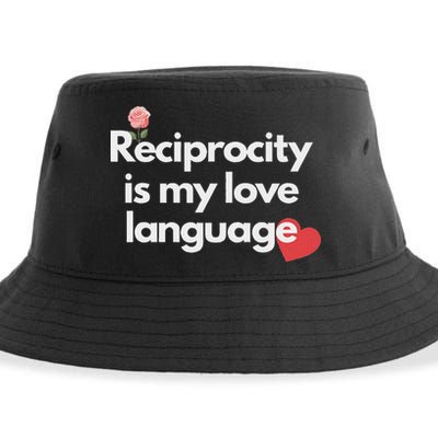 Reciprocity Is My Love Language Flower Red Heart Sustainable Bucket Hat