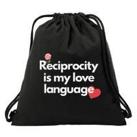 Reciprocity Is My Love Language Flower Red Heart Drawstring Bag