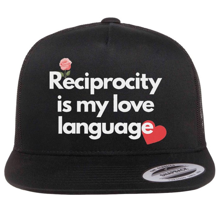 Reciprocity Is My Love Language Flower Red Heart Flat Bill Trucker Hat