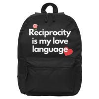 Reciprocity Is My Love Language Flower Red Heart 16 in Basic Backpack