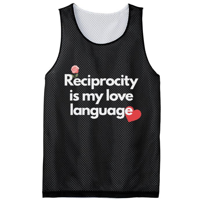 Reciprocity Is My Love Language Flower Red Heart Mesh Reversible Basketball Jersey Tank