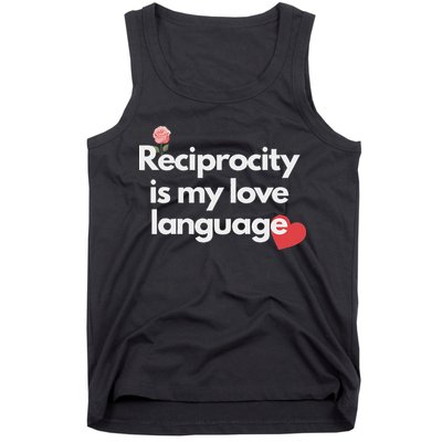 Reciprocity Is My Love Language Flower Red Heart Tank Top