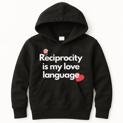 Reciprocity Is My Love Language Flower Red Heart Kids Hoodie