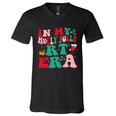 Retro In My HollyJolly RT Respiratory Therapy Era Christmas V-Neck T-Shirt