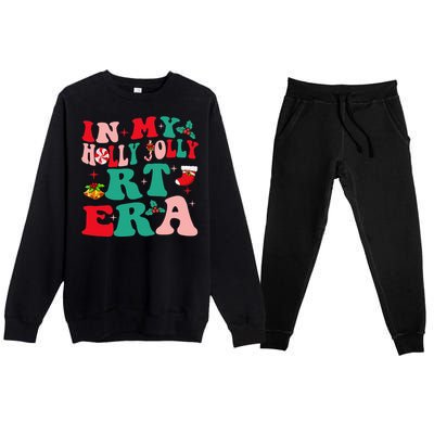 Retro In My HollyJolly RT Respiratory Therapy Era Christmas Premium Crewneck Sweatsuit Set