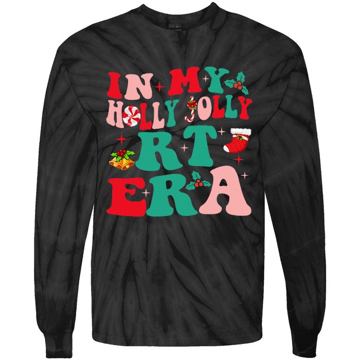 Retro In My HollyJolly RT Respiratory Therapy Era Christmas Tie-Dye Long Sleeve Shirt