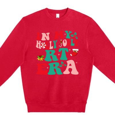 Retro In My HollyJolly RT Respiratory Therapy Era Christmas Premium Crewneck Sweatshirt