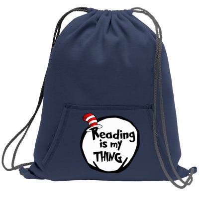 Reading Is My Thing Funny Bookworm Reading Lover Gift Sweatshirt Cinch Pack Bag