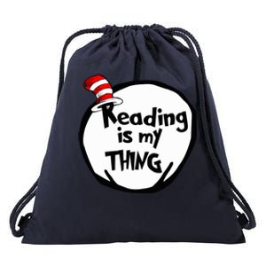 Reading Is My Thing Funny Bookworm Reading Lover Gift Drawstring Bag