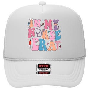 Retro In My Nurse Era Happy Nurse Day High Crown Mesh Back Trucker Hat