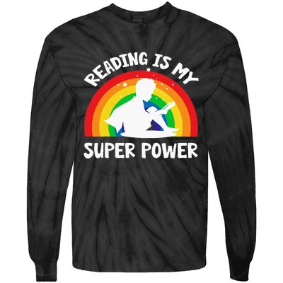 Reading Is My Superpower Book Teacher Tie-Dye Long Sleeve Shirt