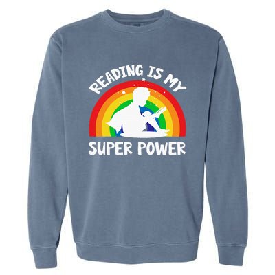 Reading Is My Superpower Book Teacher Garment-Dyed Sweatshirt