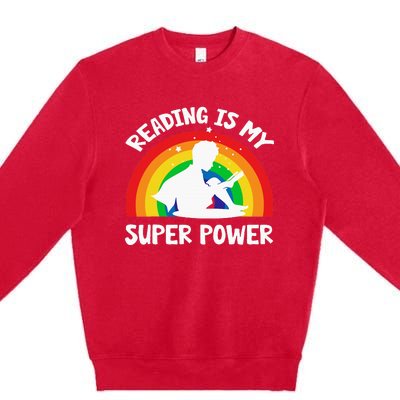 Reading Is My Superpower Book Teacher Premium Crewneck Sweatshirt