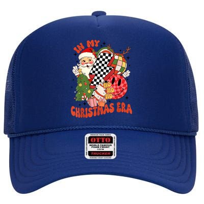 Retro In My Christmas Era Funny Christmas Gift High Crown Mesh Back Trucker Hat