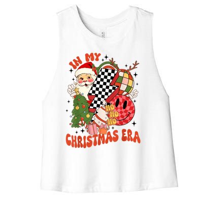 Retro In My Christmas Era Funny Christmas Gift Women's Racerback Cropped Tank