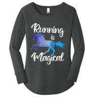 Running Is Magical Unicorn Funny Jogging Horse Riding Runner Women's Perfect Tri Tunic Long Sleeve Shirt