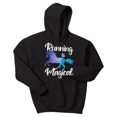 Running Is Magical Unicorn Funny Jogging Horse Riding Runner Kids Hoodie