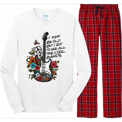 Retro I May Be Old But I Got to See All The Cool Bands  Long Sleeve Pajama Set