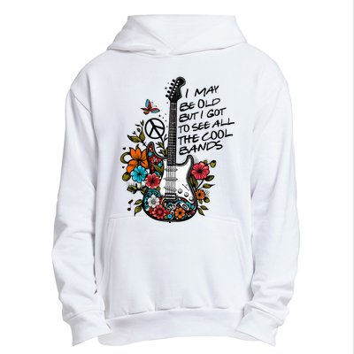 Retro I May Be Old But I Got to See All The Cool Bands  Urban Pullover Hoodie