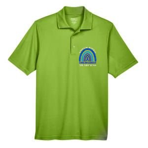 Rainbow In March We Wear Blue For Colon Cancer Awareness Cute Gift Men's Origin Performance Pique Polo