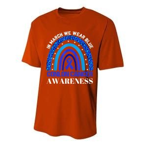 Rainbow In March We Wear Blue For Colon Cancer Awareness Cute Gift Performance Sprint T-Shirt