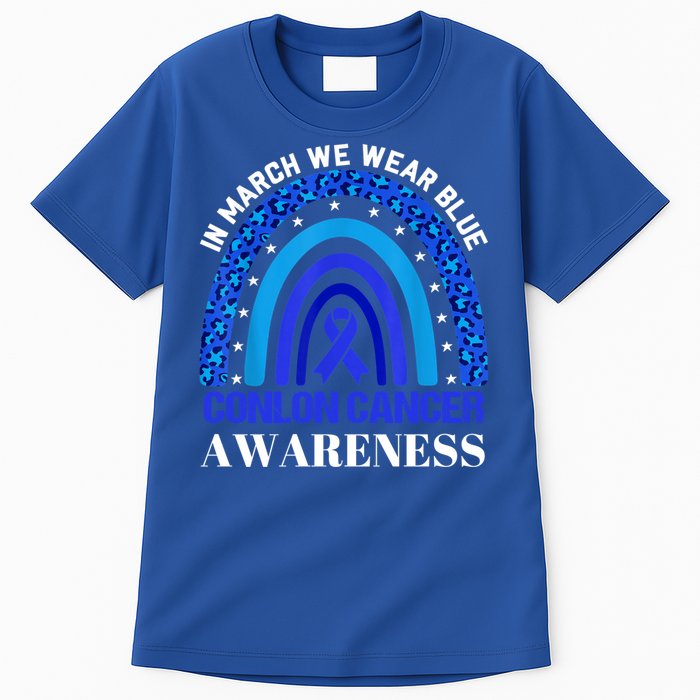 Rainbow In March We Wear Blue For Colon Cancer Awareness Cute Gift Tall T-Shirt