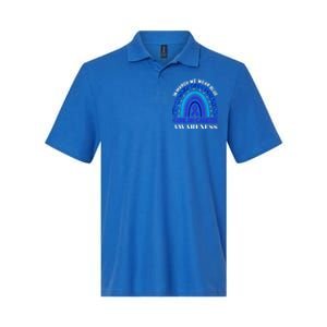 Rainbow In March We Wear Blue For Colon Cancer Awareness Cute Gift Softstyle Adult Sport Polo