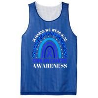 Rainbow In March We Wear Blue For Colon Cancer Awareness Cute Gift Mesh Reversible Basketball Jersey Tank