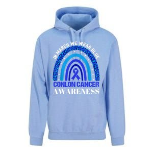 Rainbow In March We Wear Blue For Colon Cancer Awareness Cute Gift Unisex Surf Hoodie