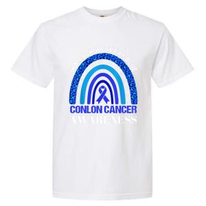 Rainbow In March We Wear Blue For Colon Cancer Awareness Cute Gift Garment-Dyed Heavyweight T-Shirt