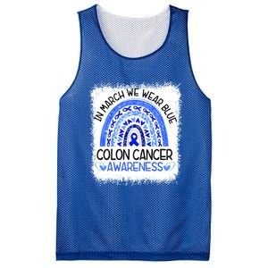 Rainbow In March We Wear Blue Colon Cancer Awareness Meaningful Gift Mesh Reversible Basketball Jersey Tank