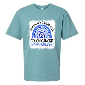 Rainbow In March We Wear Blue Colon Cancer Awareness Meaningful Gift Sueded Cloud Jersey T-Shirt