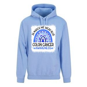 Rainbow In March We Wear Blue Colon Cancer Awareness Meaningful Gift Unisex Surf Hoodie