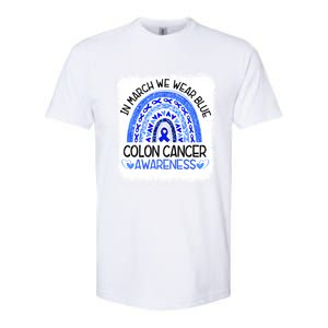 Rainbow In March We Wear Blue Colon Cancer Awareness Meaningful Gift Softstyle CVC T-Shirt