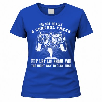 Retro I'm Not Really A Control Freak Video Game Player Gamer Funny Gift Women's T-Shirt