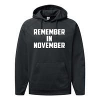 Remember In November Hurricane Helene Relief Efforts Performance Fleece Hoodie