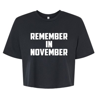 Remember In November Hurricane Helene Relief Efforts Bella+Canvas Jersey Crop Tee