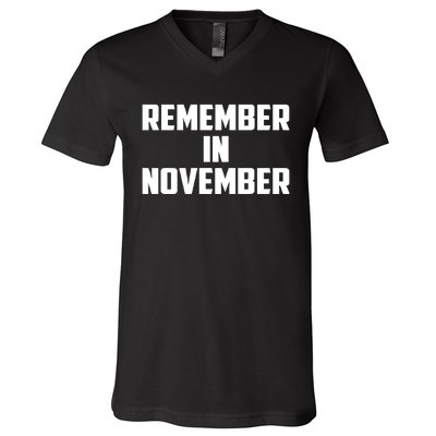 Remember In November Hurricane Helene Relief Efforts V-Neck T-Shirt