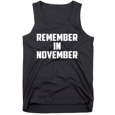 Remember In November Hurricane Helene Relief Efforts Tank Top