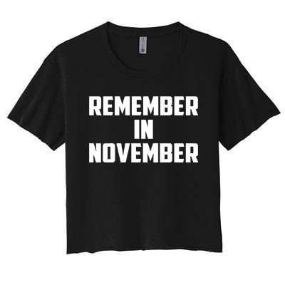 Remember In November Hurricane Helene Relief Efforts Women's Crop Top Tee