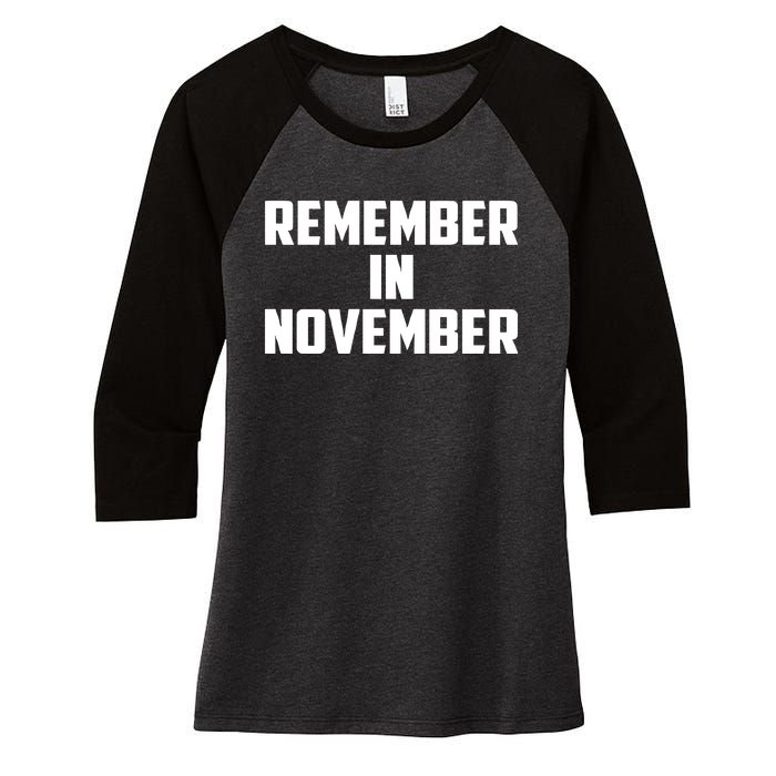 Remember In November Hurricane Helene Relief Efforts Women's Tri-Blend 3/4-Sleeve Raglan Shirt