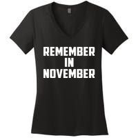 Remember In November Hurricane Helene Relief Efforts Women's V-Neck T-Shirt