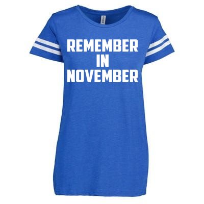 Remember In November Hurricane Helene Relief Efforts Enza Ladies Jersey Football T-Shirt