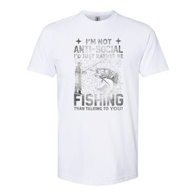 Really Im Not Antisocial Id Just Rather Be Fishing Gift Softstyle® CVC T-Shirt