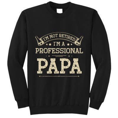 Retro Im Not Retired A Professional Papa Gift For Dad Tall Sweatshirt