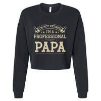 Retro Im Not Retired A Professional Papa Gift For Dad Cropped Pullover Crew